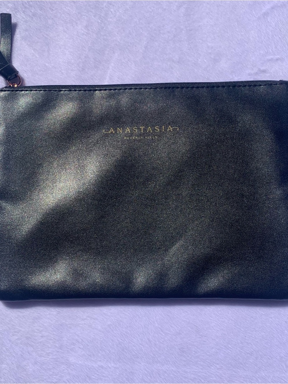 Anastasia Beverly Hills Black Zipper Makeup Bag Cosmetic Pouch Black